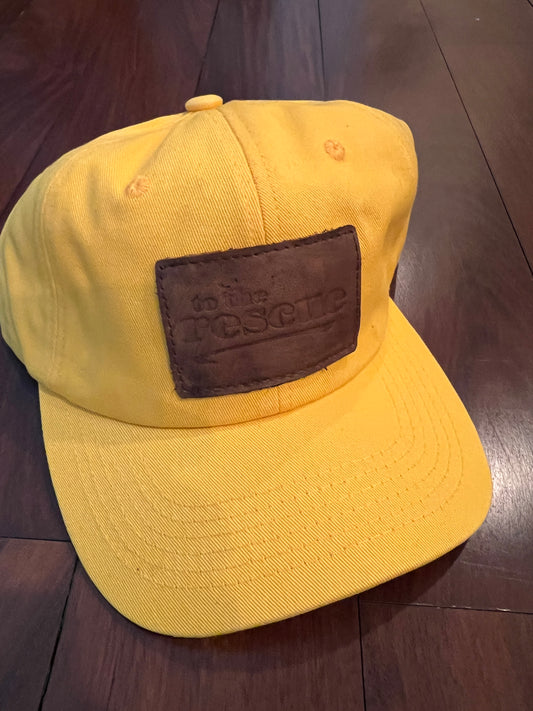 Leather Patch Soft Cap - Bright Yellow