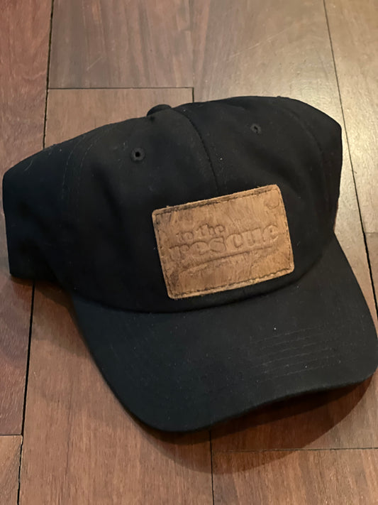 Leather Patch Soft Cap - Black