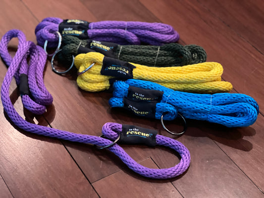Slip Lead, Large 1/2 Inch Rope Training Leash - Yellow
