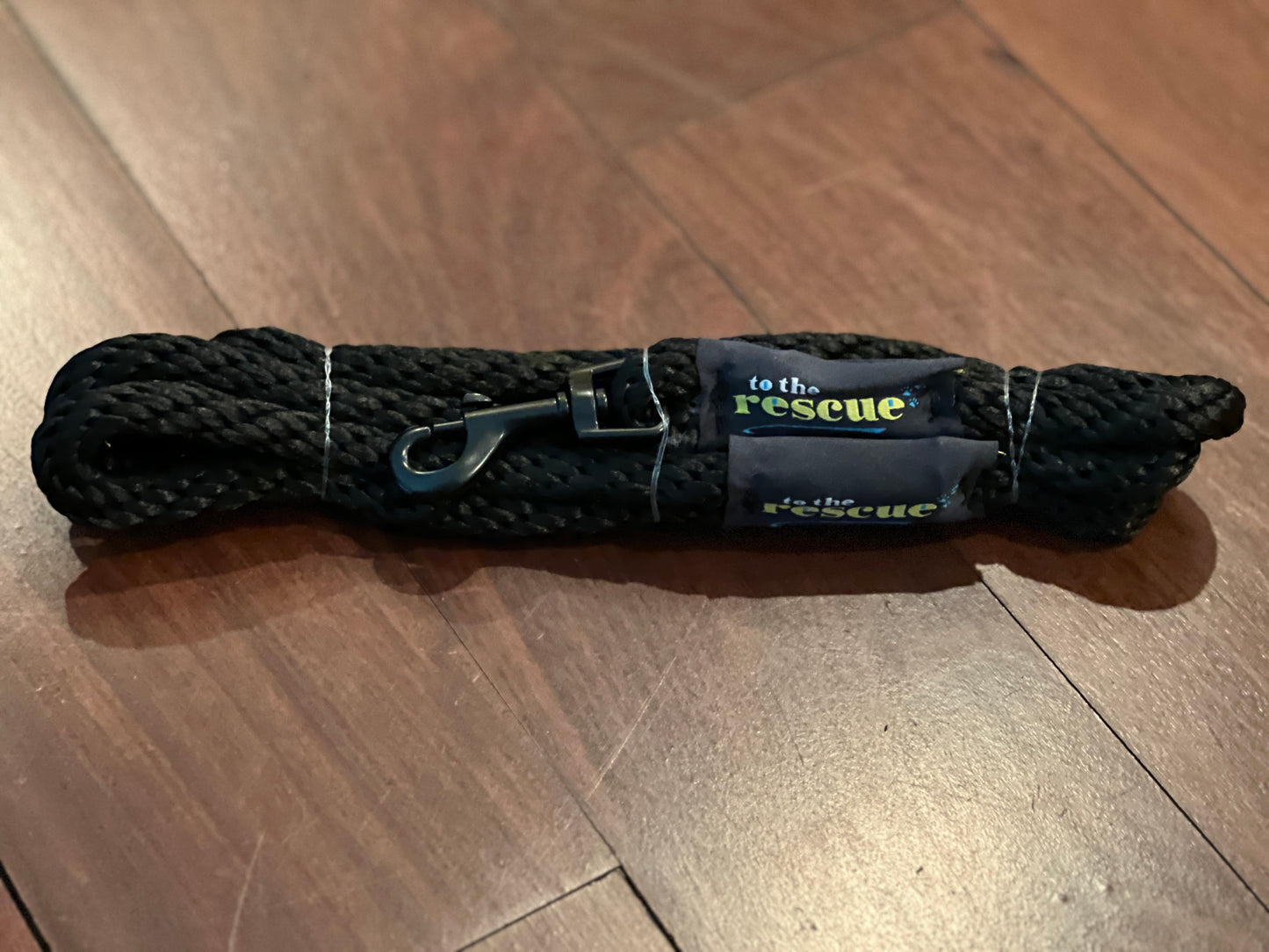 Large 1/2 Inch 6-Foot Rope Leash - Black